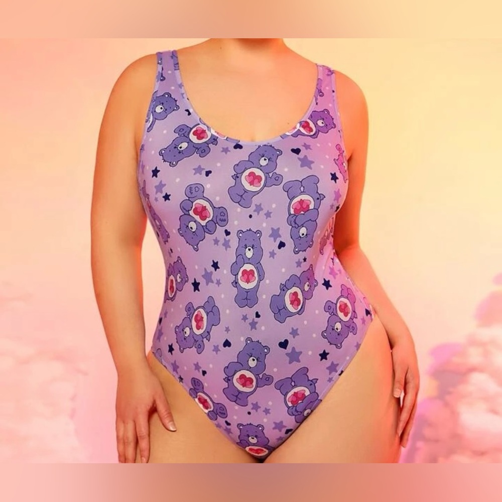 NEW 4 XL SHEIN X Care Bears Plus Bear & Star Print Bodysuit